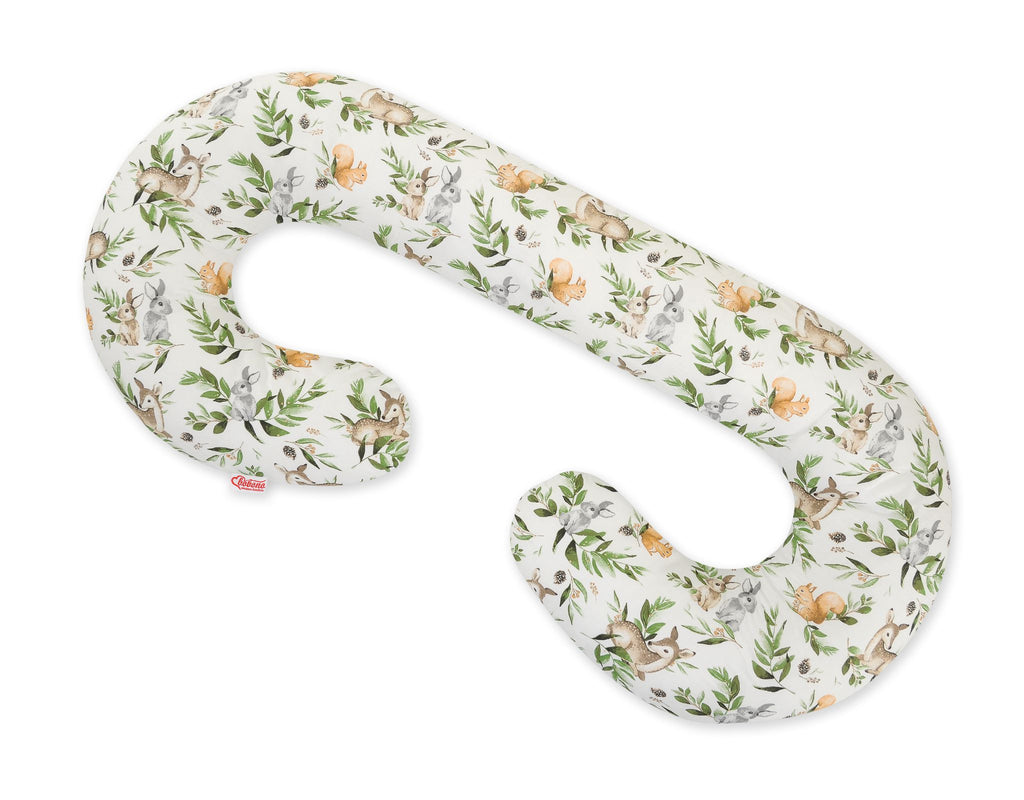Cotton pillowcase for pregnancy Pillow C - Woodland green