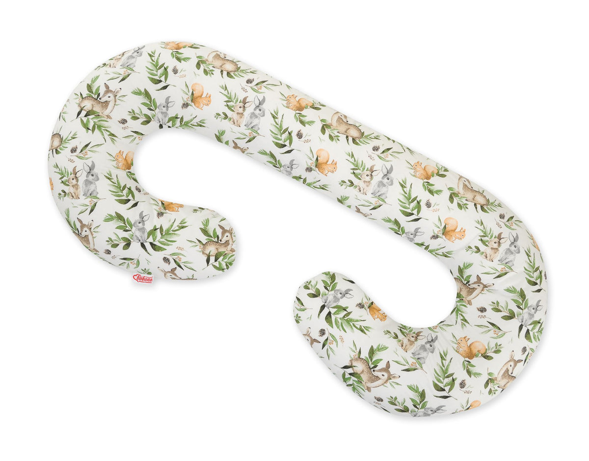 Cotton pillowcase for pregnancy Pillow C - Woodland green
