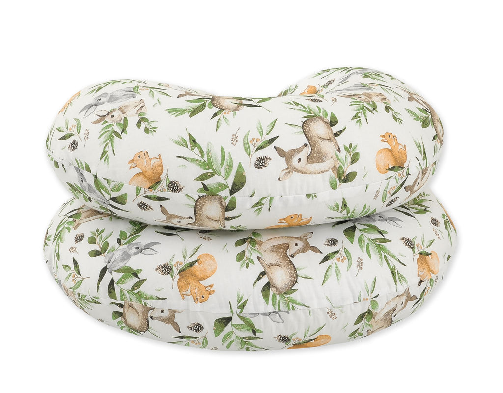 Cotton pillowcase for pregnancy Pillow C - Woodland green
