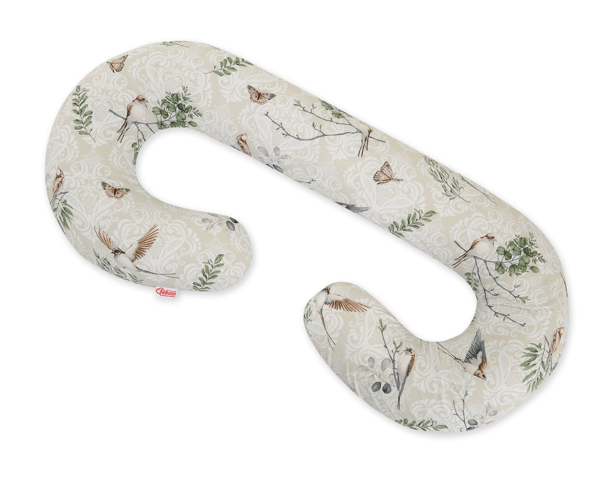 Cotton pillowcase for pregnancy Pillow C - Brown birds