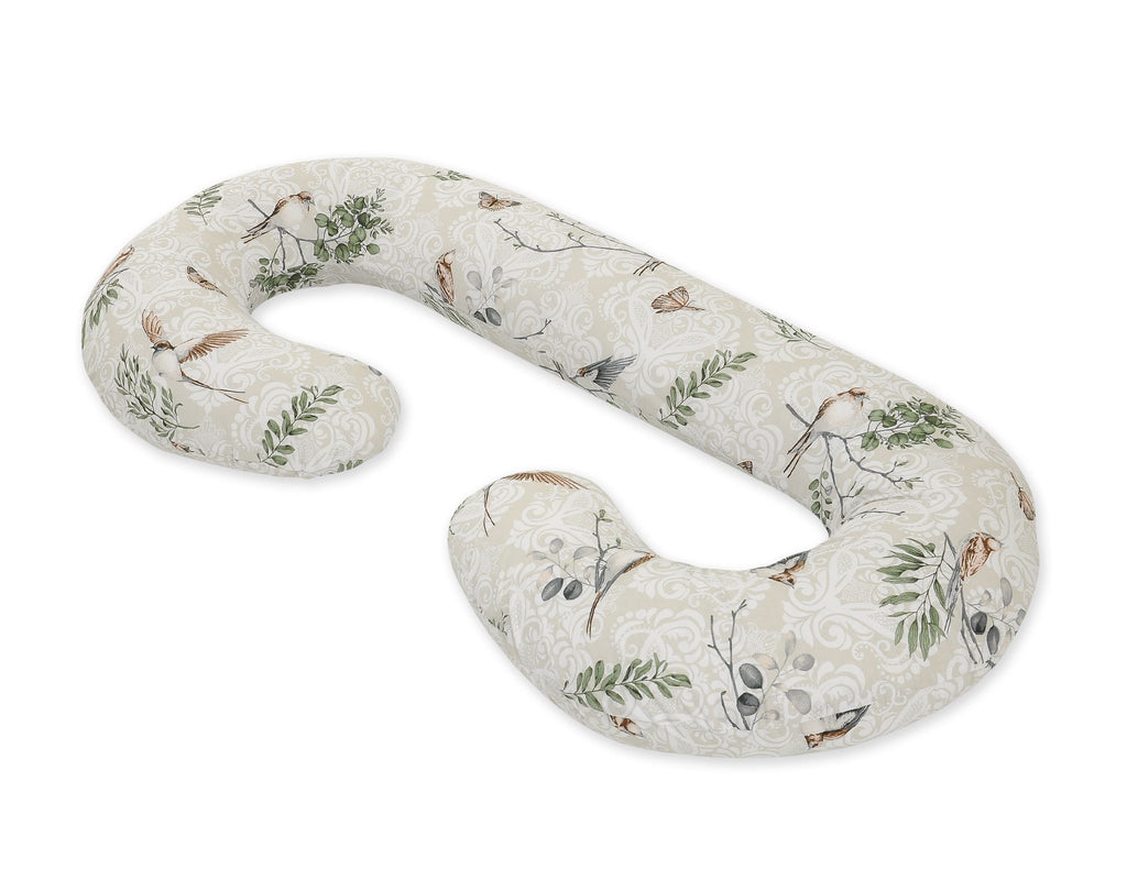 Cotton pillowcase for pregnancy Pillow C - Brown birds