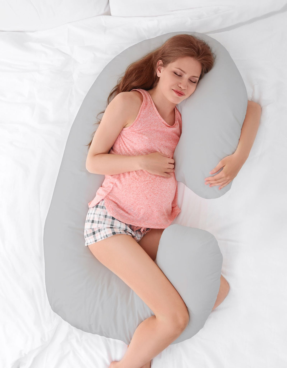 Cotton pillowcase for pregnancy Pillow C - Woodland green