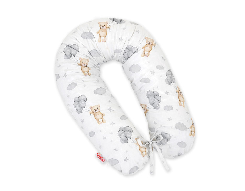 Cotton pillowcase for pregnancy pillow Longer - Teddy bear