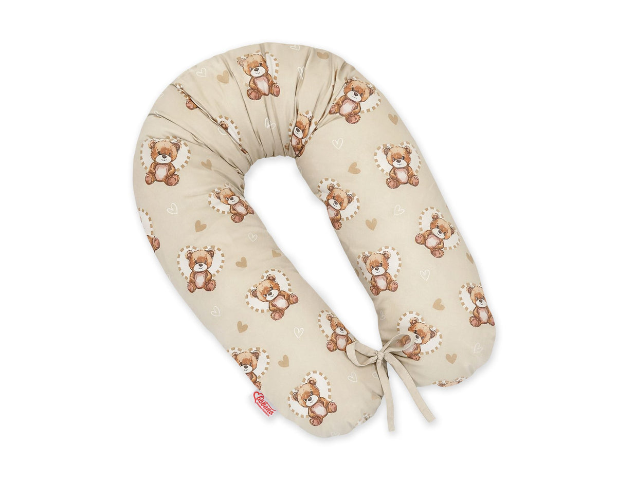 Cotton pillowcase for pregnancy pillow Longer - Teddy love