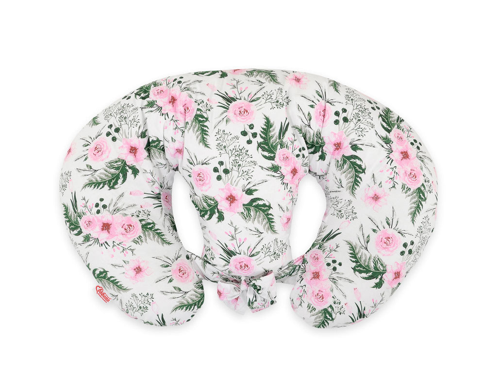 Replacement Cover for Bobono Twin Nursing Pillow – 100% Cotton - peony flower pink