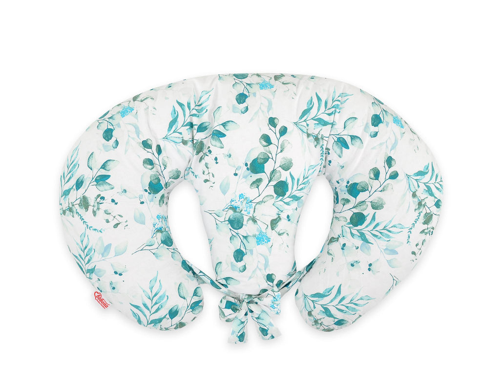 Twin nursing pillow, Breastfeeding Croissant Pillow, removable, Hands-Free Feeding- eucaliptus mint
