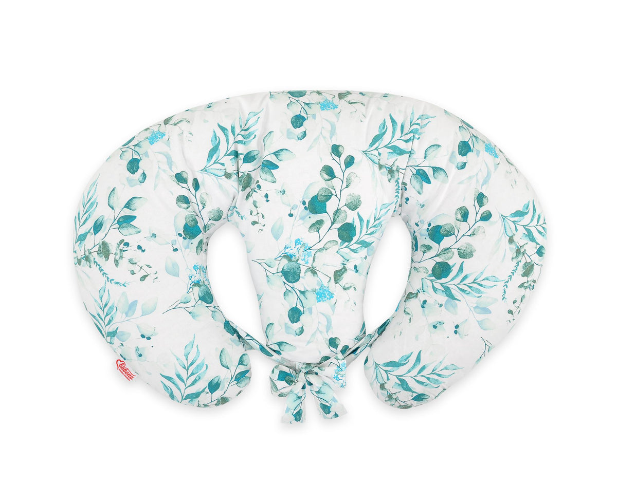 Twin nursing pillow, Breastfeeding Croissant Pillow, removable, Hands-Free Feeding- eucaliptus mint