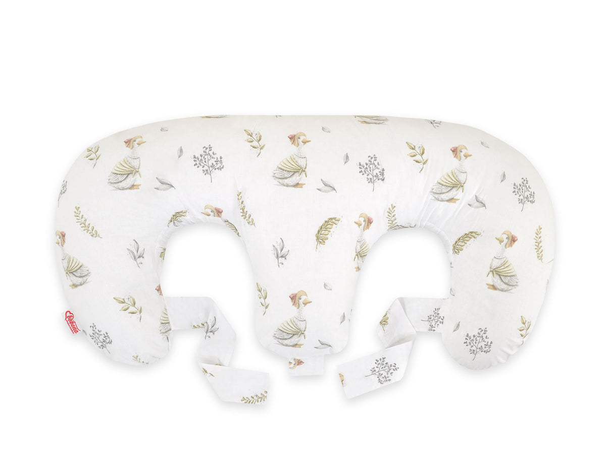 Twin nursing pillow, Breastfeeding Croissant Pillow, removable, Hands-Free Feeding- gooses
