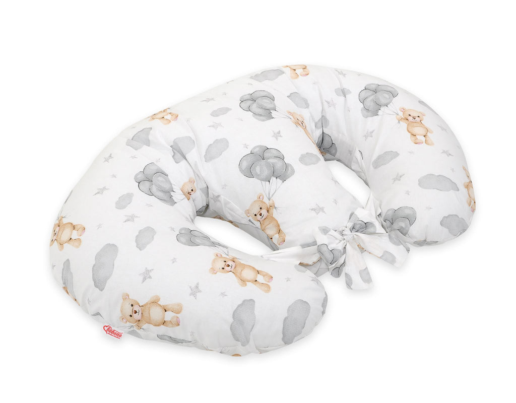 Replacement Cover for Bobono Twin Nursing Pillow – 100% Cotton - teddy bear