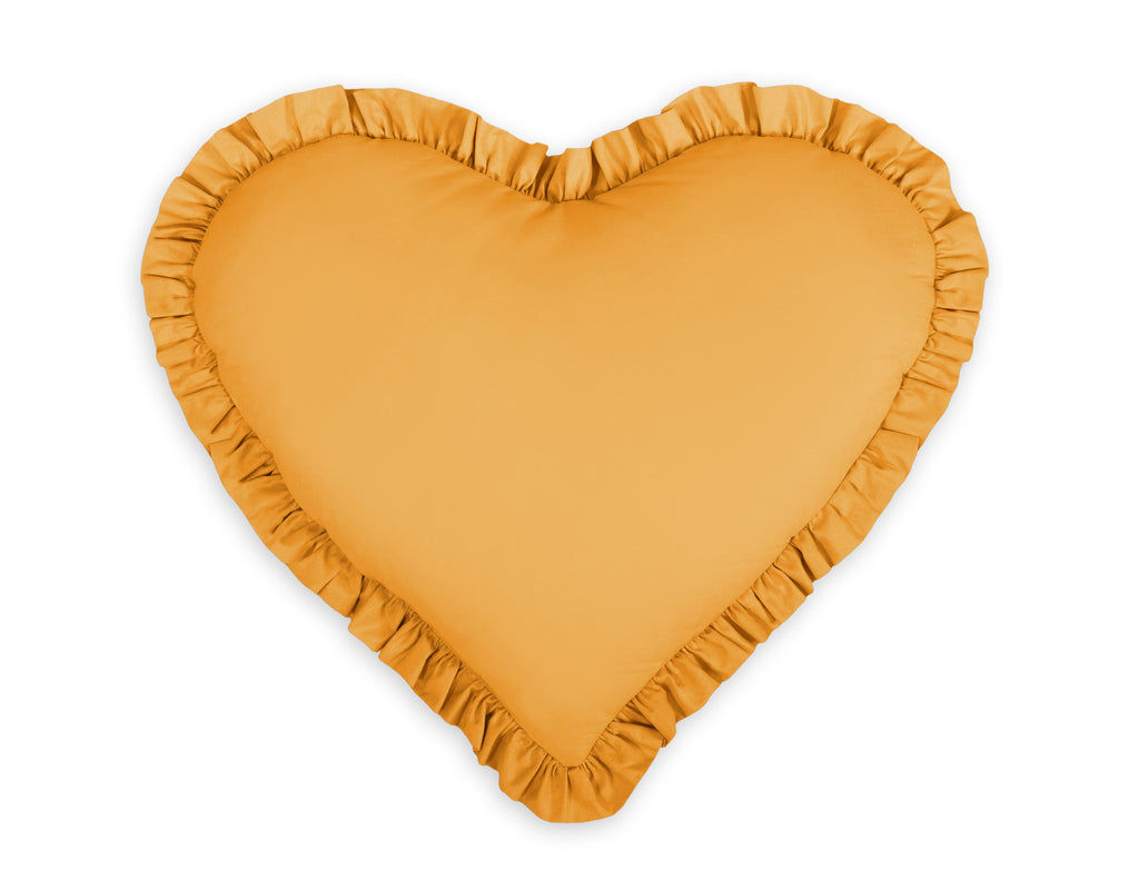Decorative heart pillow - honey yellow
