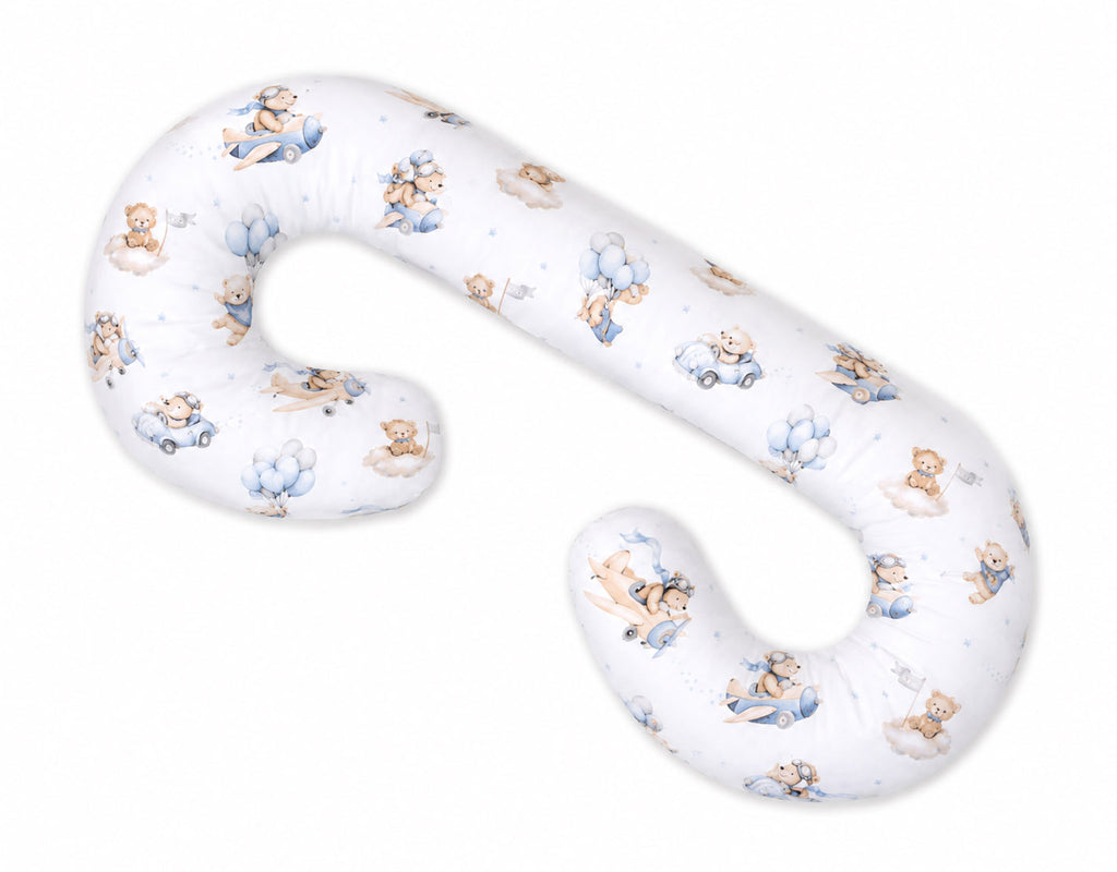 Maternity Support Pillow C, removable pillowcase - Blue Sky Bears