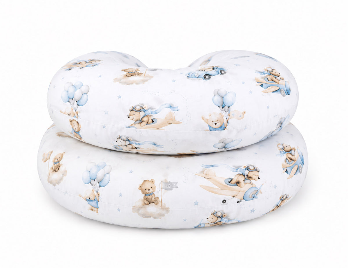 Maternity Support Pillow C, removable pillowcase - Blue Sky Bears
