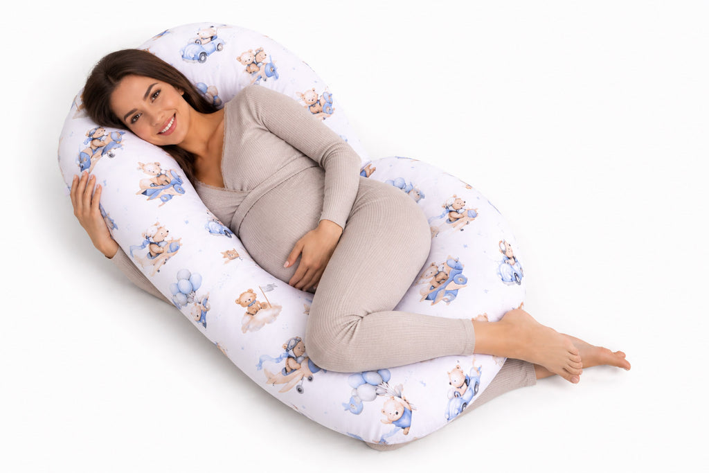 Maternity Support Pillow C, removable pillowcase - Blue Sky Bears