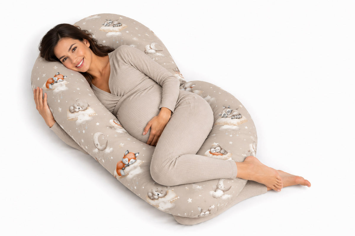 Cotton pillowcase for pregnancy Pillow C - Twinkle Woodland
