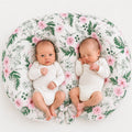 Replacement Cover for Bobono Twin Nursing Pillow – 100% Cotton - peony flower pink