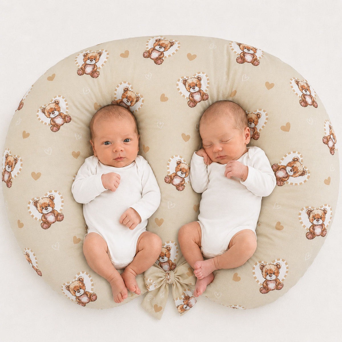 Replacement Cover for Bobono Twin Nursing Pillow – 100% Cotton - teddy love