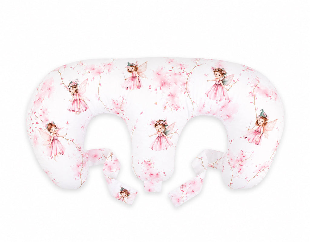 Replacement Cover for Bobono Twin Nursing Pillow – 100% Cotton - Blossom Fairies