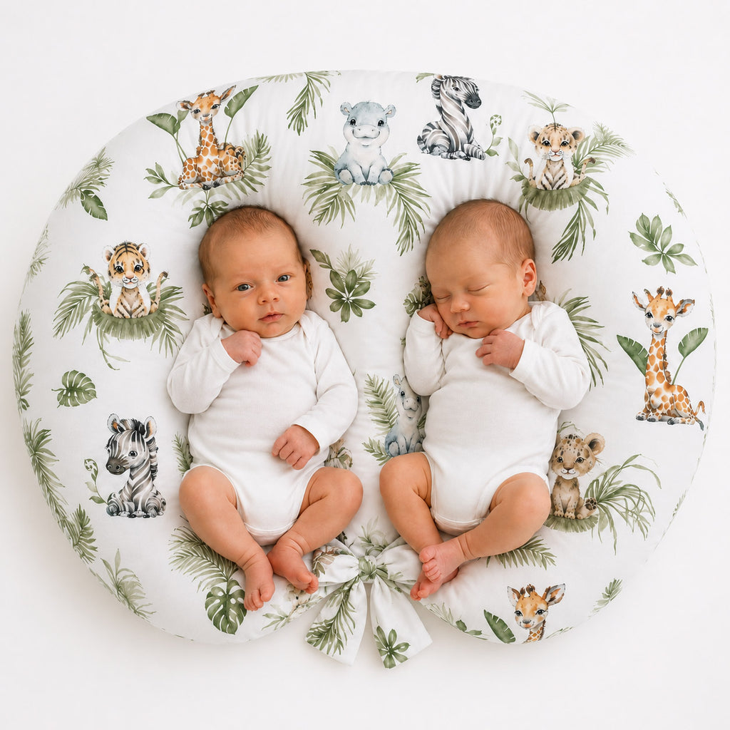 Replacement Cover for Bobono Twin Nursing Pillow – 100% Cotton - Little Safari