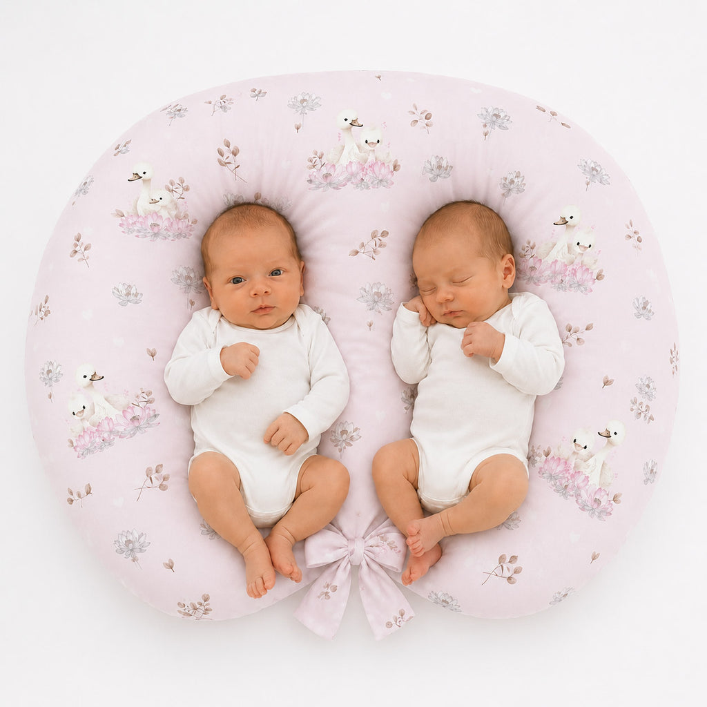 Replacement Cover for Bobono Twin Nursing Pillow – 100% Cotton - Little Swans