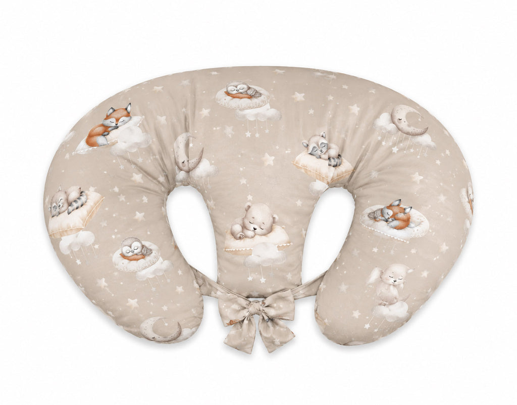 Replacement Cover for Bobono Twin Nursing Pillow – 100% Cotton - Twinkle Woodland