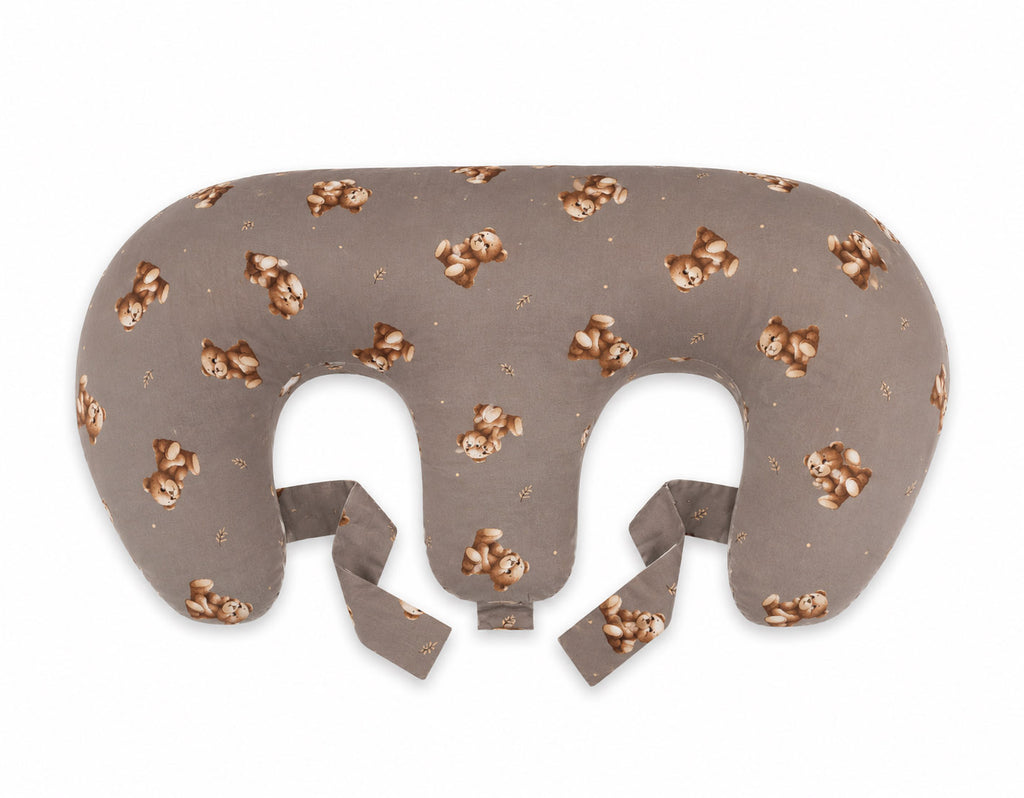 Replacement Cover for Bobono Twin Nursing Pillow – 100% Cotton - Toffee Teddy