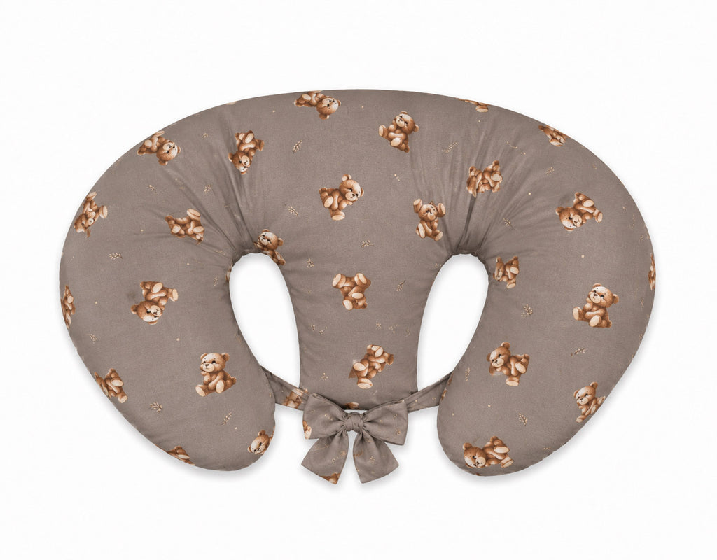 Replacement Cover for Bobono Twin Nursing Pillow – 100% Cotton - Toffee Teddy