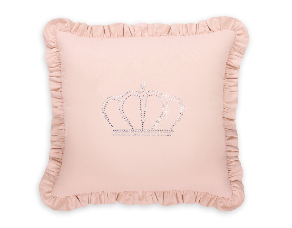 Decorative pillow with application - powder pink
