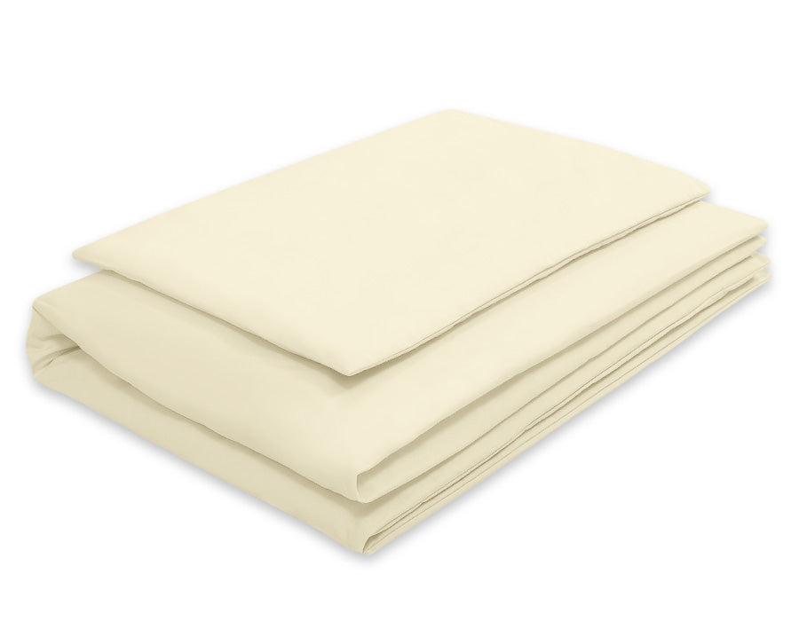 Cotton children's bedding set, 2 pieces, pillowcase 60x40 cm and duvet cover 120x90 cm - cream