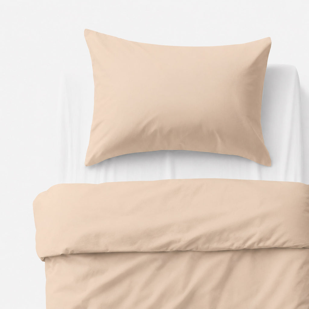 Cotton children's bedding set, 2 pieces, pillowcase 60x40 cm and duvet cover 120x90 cm - beige
