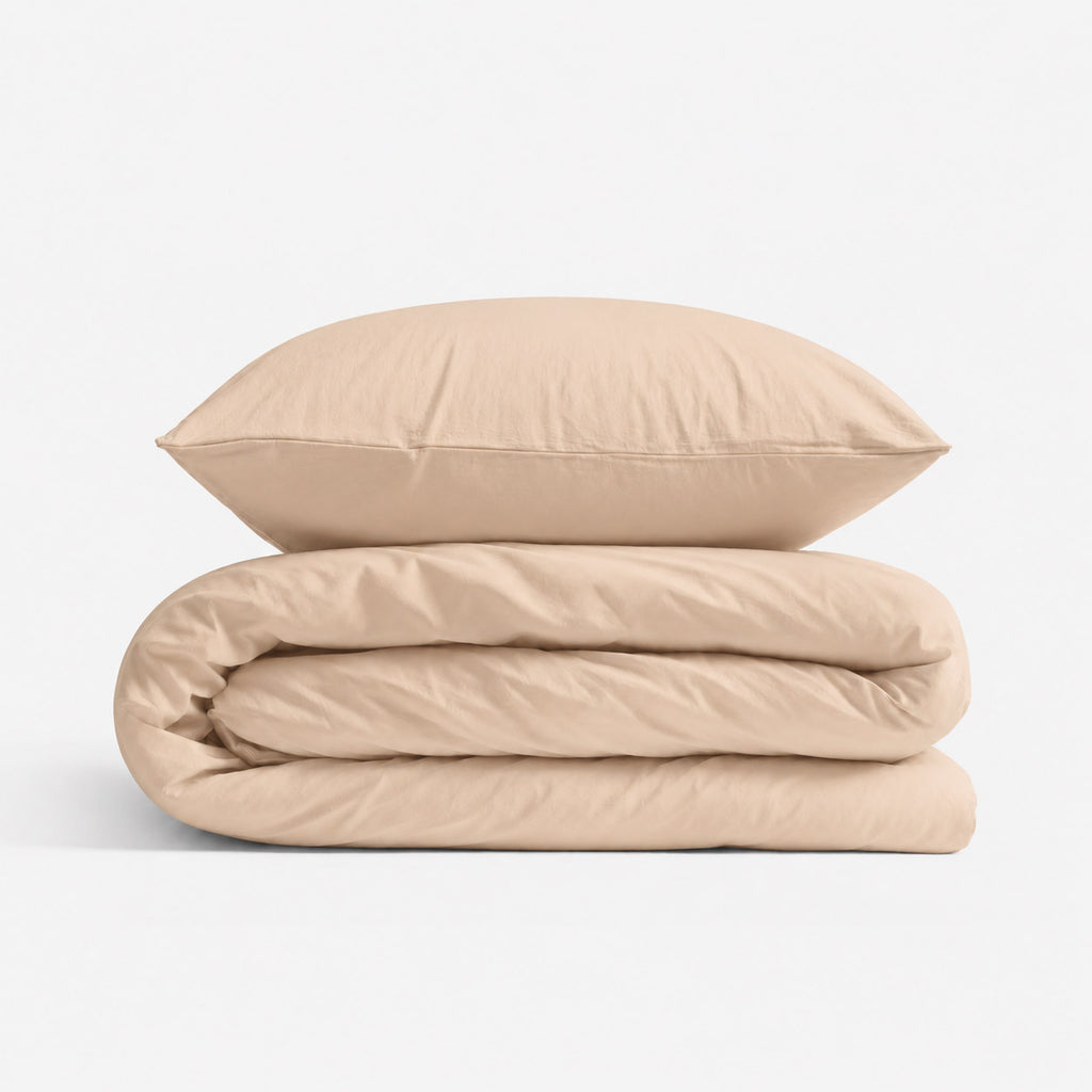 Cotton children's bedding set, 2 pieces, pillowcase 60x40 cm and duvet cover 120x90 cm - beige