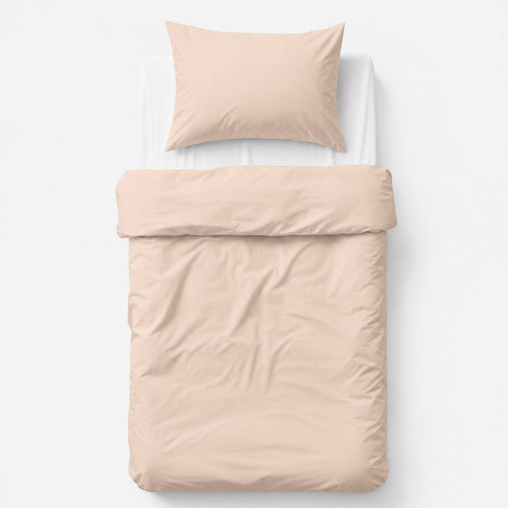 Cotton children's bedding set, 2 pieces, pillowcase 60x40 cm and duvet cover 120x90 cm - beige