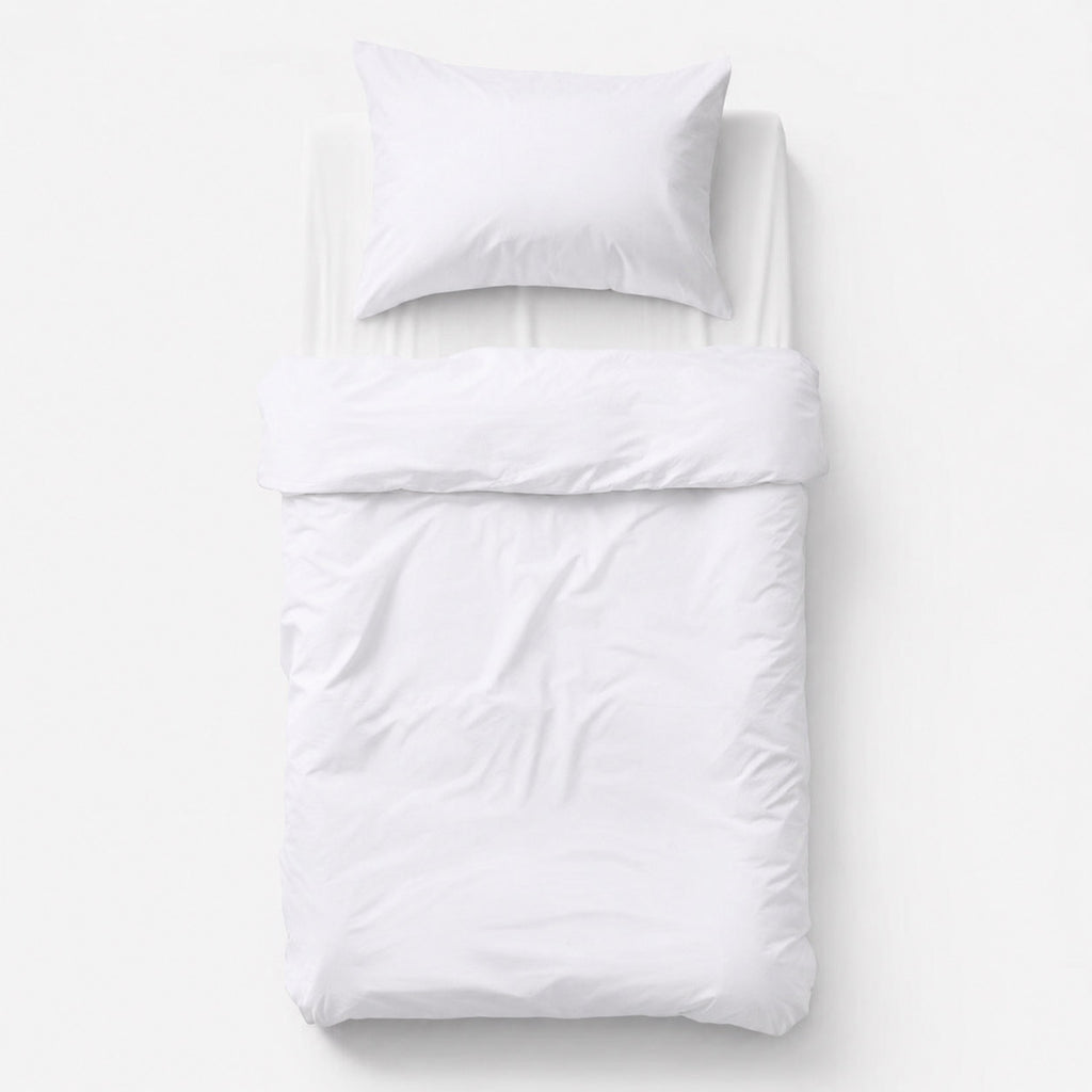 Cotton children's bedding set 2 pieces pillowcase 60x40 cm and duvet cover 135x100 cm - white