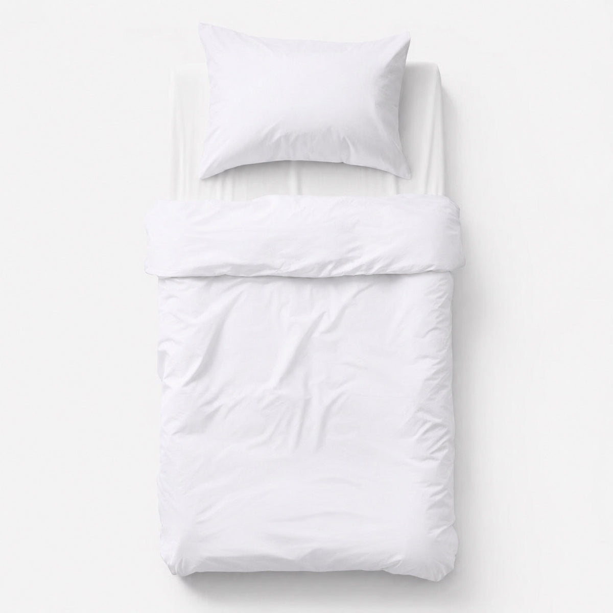 Cotton children's bedding set 2 pieces pillowcase 60x40 cm and duvet cover 135x100 cm - white