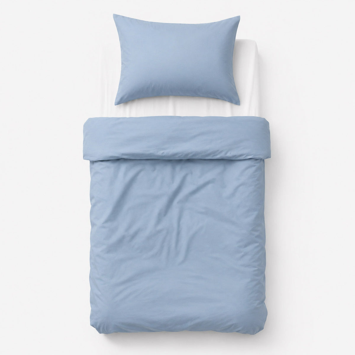Cotton children's bedding set, 2 pieces, pillowcase 60x40 cm and duvet cover 120x90 cm - pastel blue