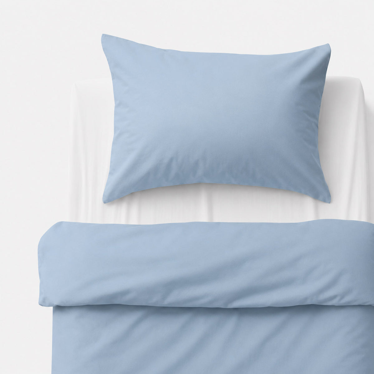 Cotton children's bedding set, 2 pieces, pillowcase 60x40 cm and duvet cover 120x90 cm - pastel blue