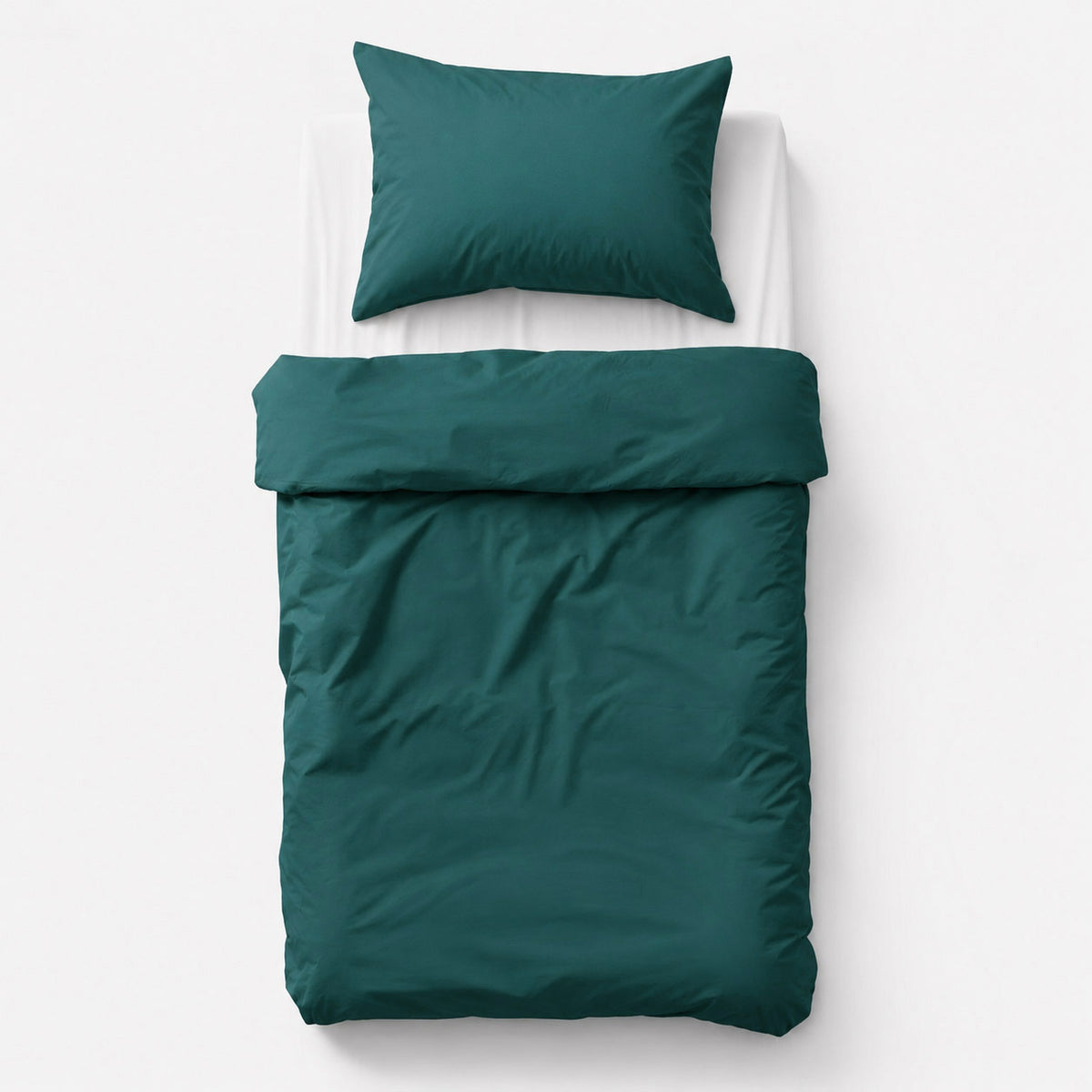 Cotton children's bedding set, 2 pieces, pillowcase 60x40 cm and duvet cover 120x90 cm bottle green