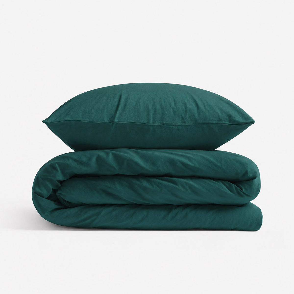 Cotton children's bedding set 2 pieces pillowcase 60x40 cm and duvet cover 135x100 cm bottle green
