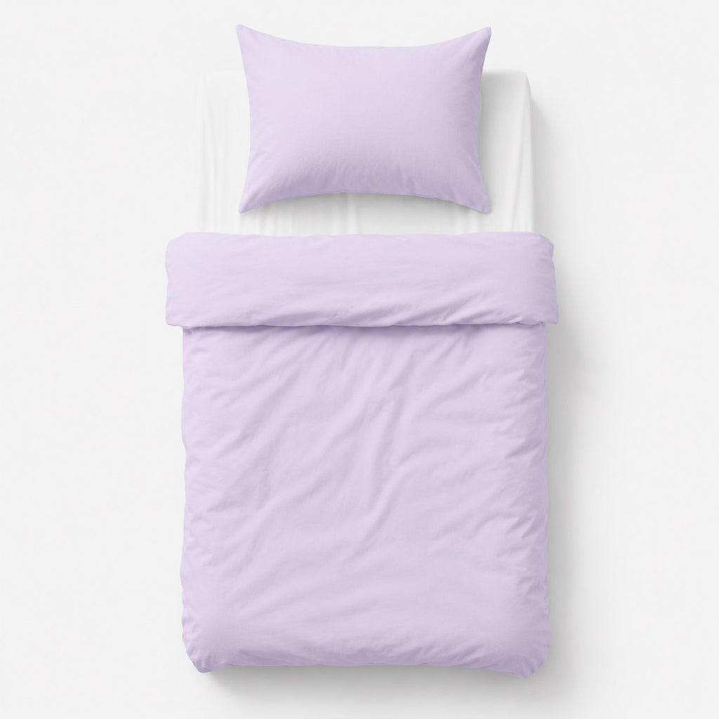 Cotton children's bedding set 2 pieces pillowcase 60x40 cm and duvet cover 135x100 cm - lilac