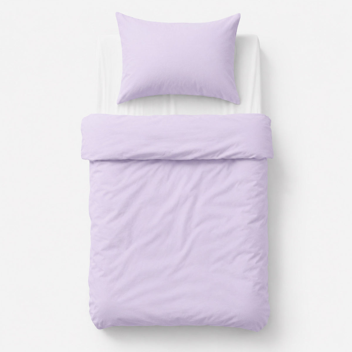 Cotton children's bedding set 2 pieces pillowcase 60x40 cm and duvet cover 135x100 cm - lilac