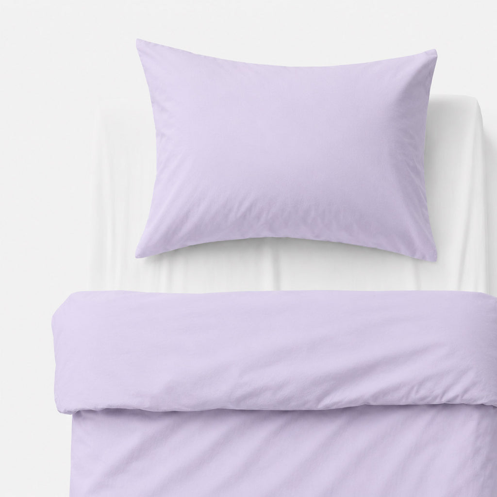 Cotton children's bedding set 2 pieces pillowcase 60x40 cm and duvet cover 135x100 cm - lilac