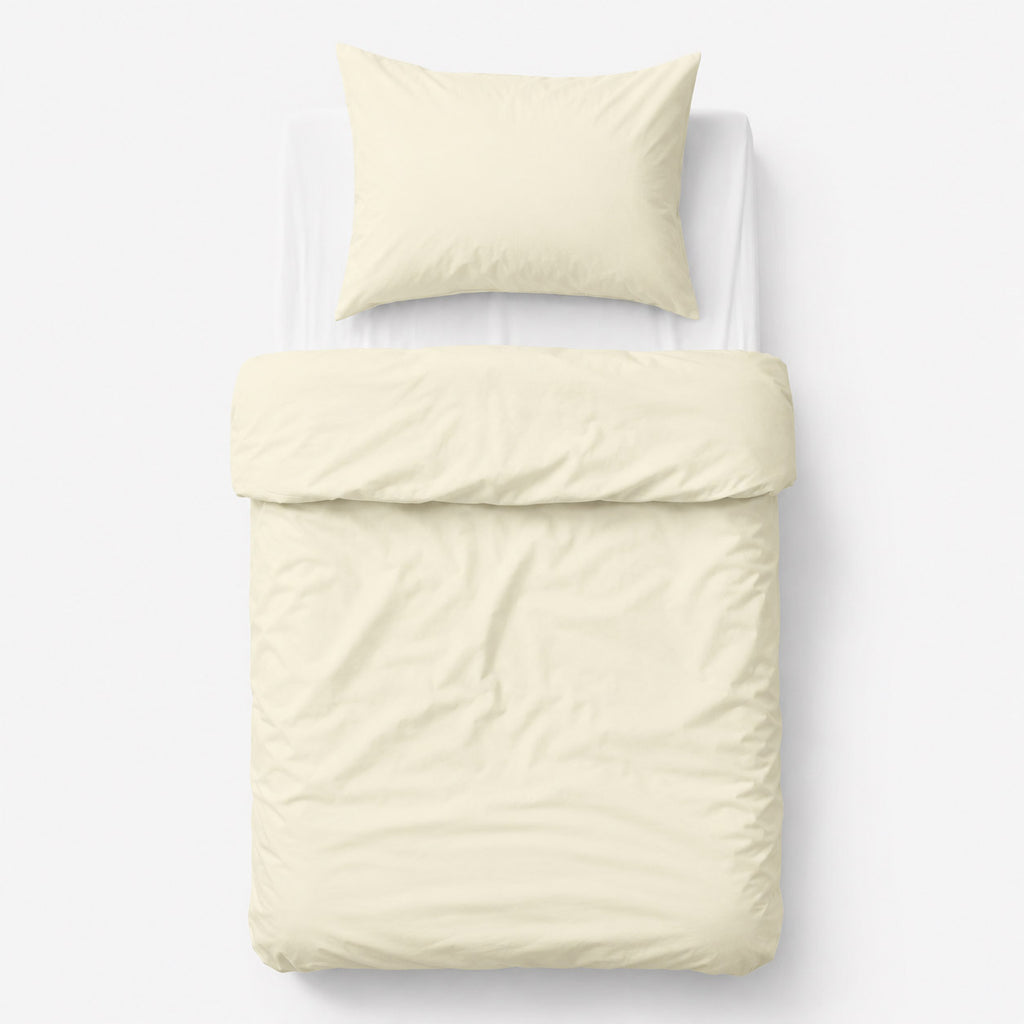Cotton children's bedding set, 2 pieces, pillowcase 60x40 cm and duvet cover 120x90 cm - cream