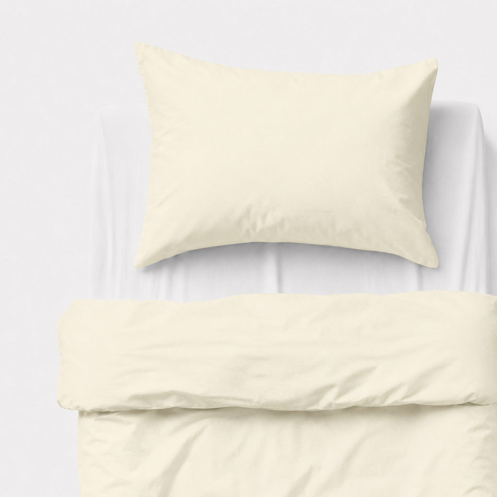 Cotton children's bedding set, 2 pieces, pillowcase 60x40 cm and duvet cover 120x90 cm - cream