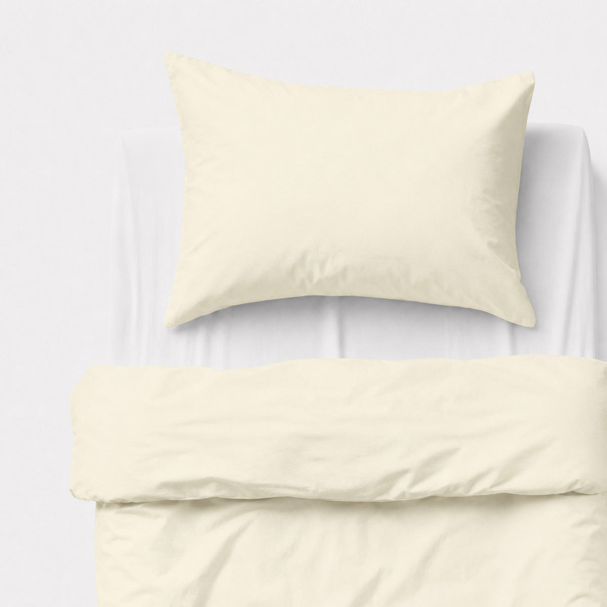 Cotton children's bedding set, 2 pieces, pillowcase 60x40 cm and duvet cover 120x90 cm - cream