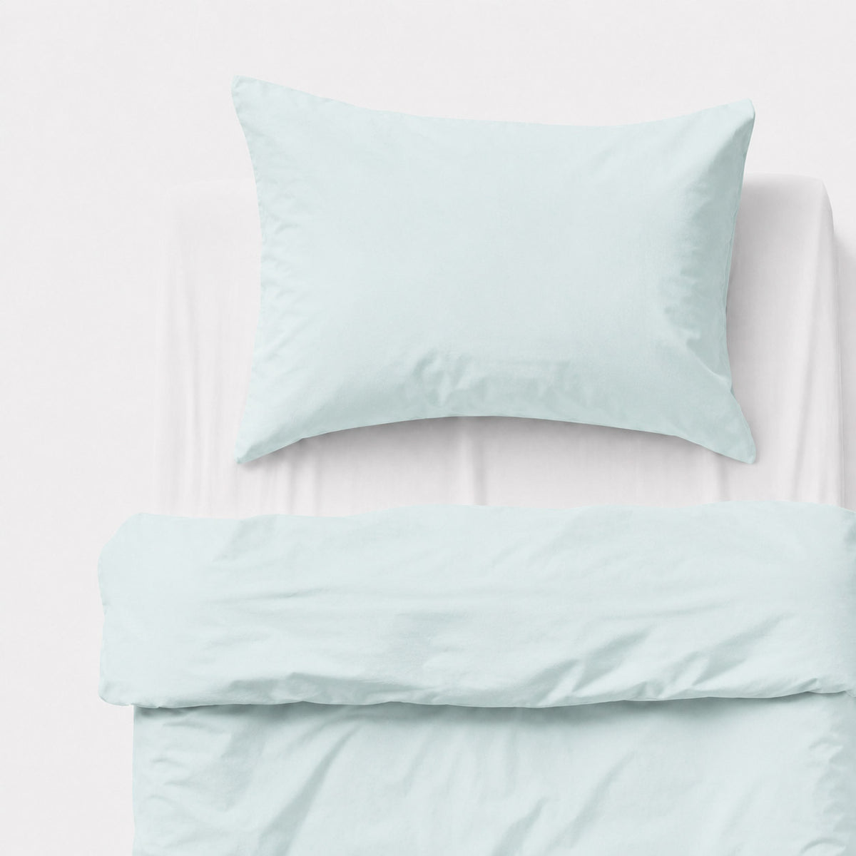 Cotton children's bedding set, 2 pieces, pillowcase 60x40 cm and duvet cover 120x90 cm - mint