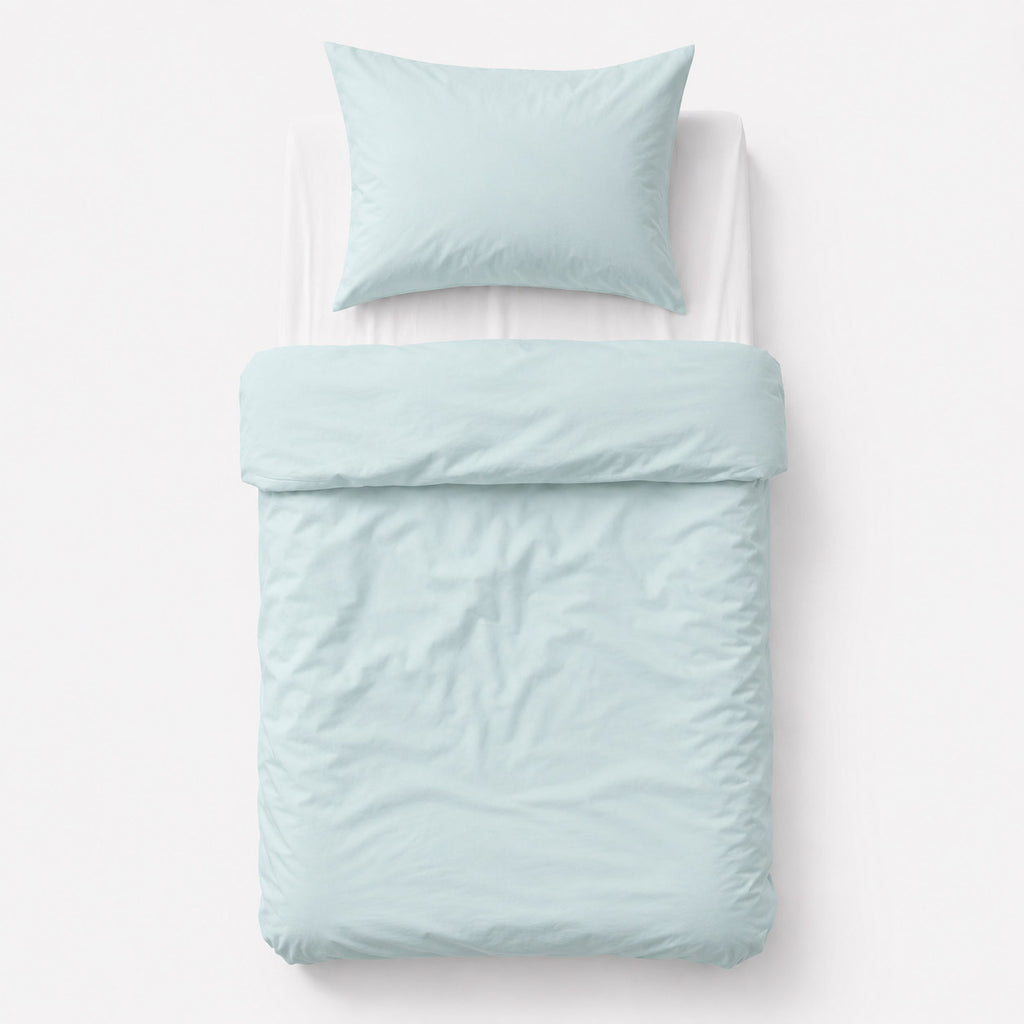 Cotton children's bedding set 2 pieces pillowcase 60x40 cm and duvet cover 135x100 cm - mint