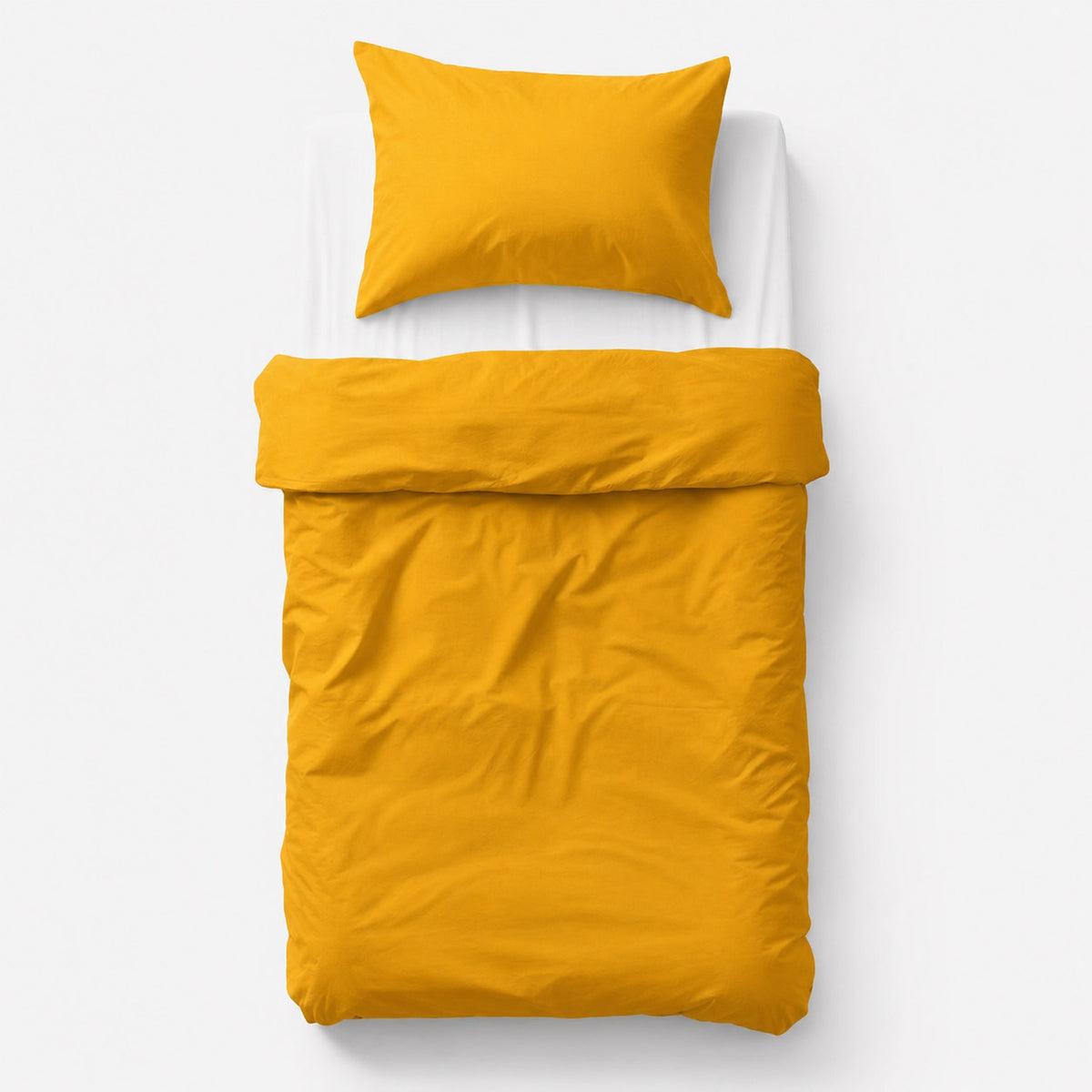 Cotton children's bedding set, 2 pieces, pillowcase 60x40 cm and duvet cover 120x90 cm -honey yellow