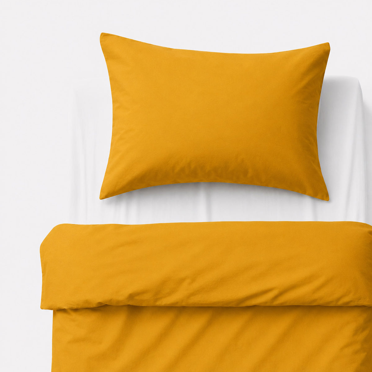 Cotton children's bedding set 2 pieces pillowcase 60x40 cm and duvet cover 135x100 cm - honey yellow