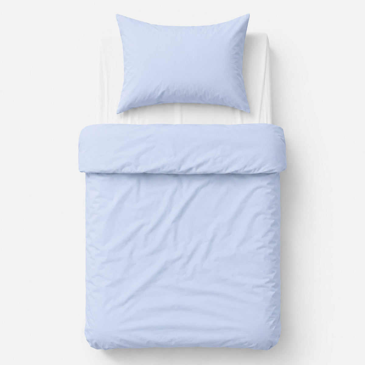 Cotton children's bedding set, 2 pieces, pillowcase 60x40 cm and duvet cover 120x90 cm - blue