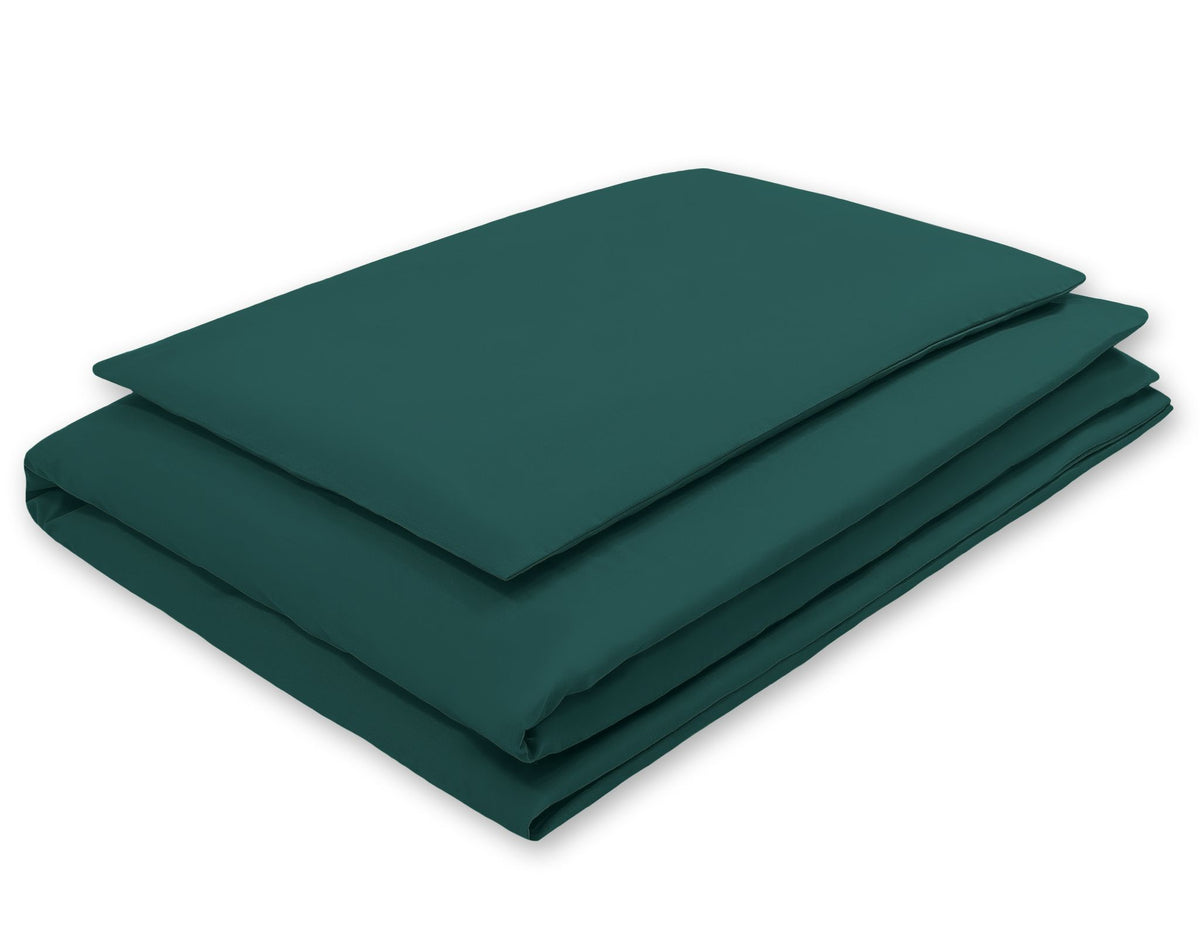 Cotton children's bedding set 2 pieces pillowcase 60x40 cm and duvet cover 135x100 cm bottle green