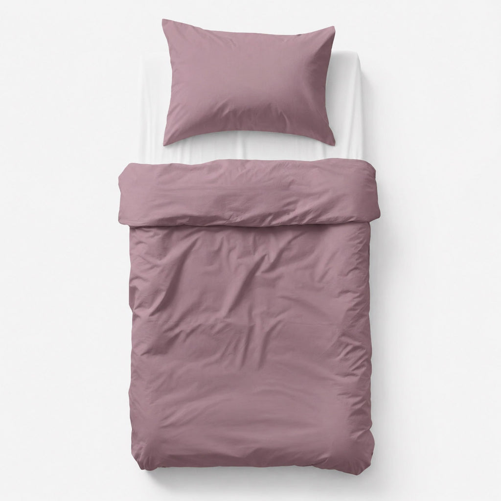 Cotton children's bedding set 2 pieces pillowcase 60x40 cm and duvet cover 135x100 cm -pastel violet